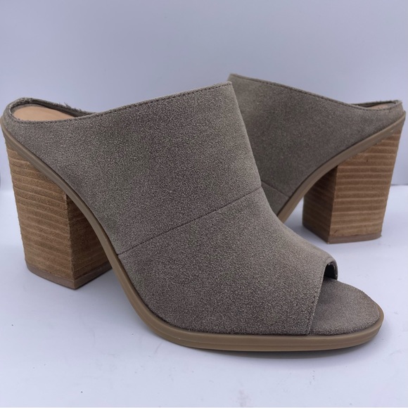 Call It Spring suede peep toe mules stack heeled women’s Size 7.5 Galerassi - Picture 5 of 11
